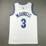 NBA 3 McDANIELS Timberwolves 2023-24 Classic Maillot blanc brodé